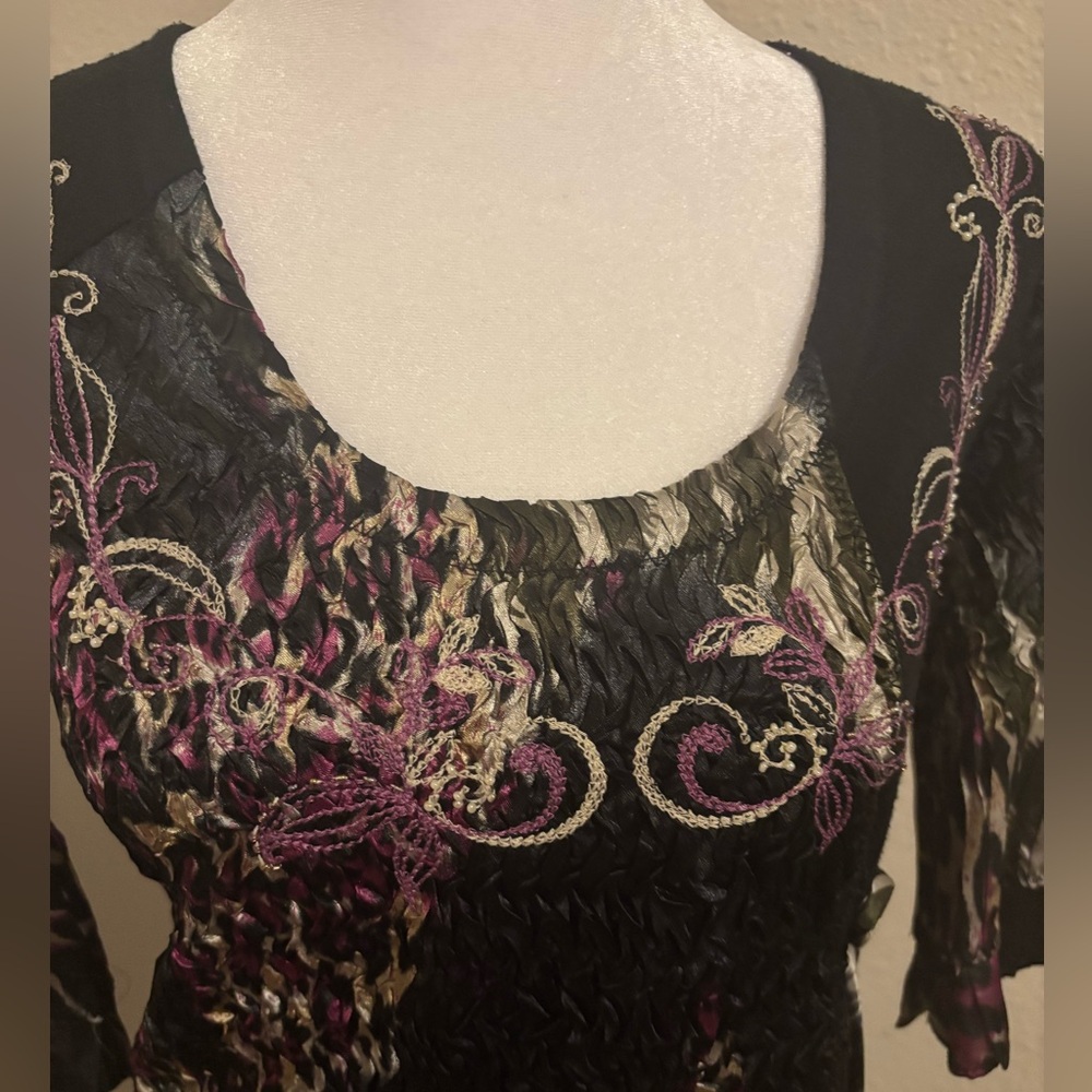 Alberto Malaki black top size M with tie front - Picture 2 of 7